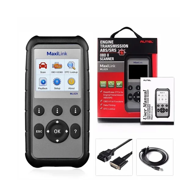 Горячая распродажа 2024 года, MaxiLink ML629 2, автомобильный сканер, 2-кодовый считыватель, автомобильный диагностический инструмент Горячая распродажа 2024 года, MaxiLink ML629 2, автомобильный сканер, 2-кодовый считыватель, автомобильный диагностический инструмент