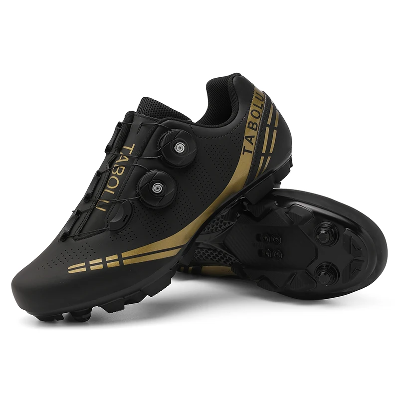 MTB Cycling Shoes Men Gold Cleats Non-slip Self-locking Road Bike Cycling Women Outdoor Flat Racing Bicycle Sneaker Zapatillas