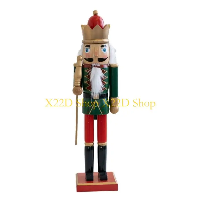 X22D Walnut Cracker Puppet Soldier Christmas Decoration Hand Painted Nut Cracker for Christmas Present