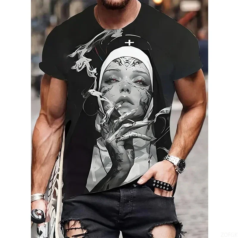 ثلاثية الأبعاد مطبوعة قصيرة الأكمام تي شيرت 2025 الصيف للجنسين عادية سريعة الجافة فضفاضة أنيمي تحت عنوان تي شيرت للرجال الشارع الشهير #4