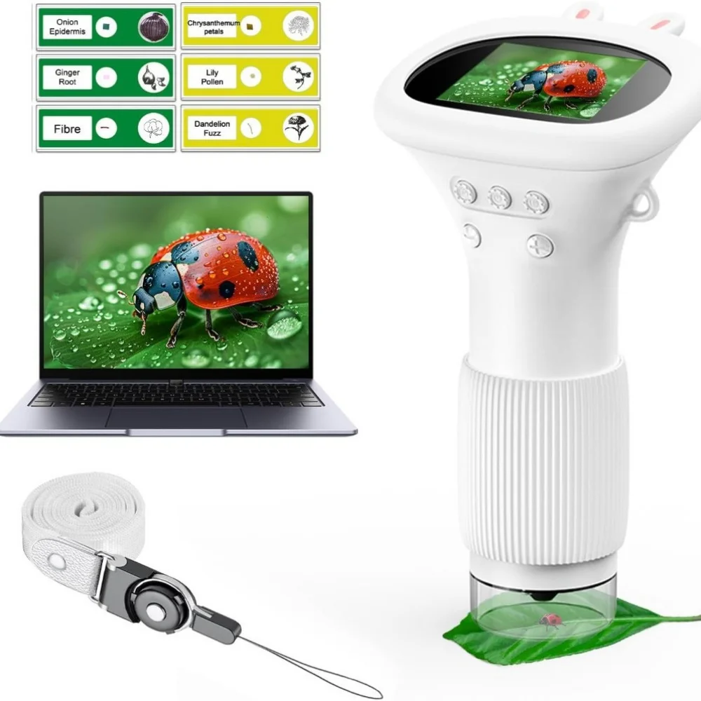 

Портативный 2-дюймовый IPS-экран 1000X, портативные цифровые микроскопы с зарядкой через USB и светодиодной функцией фото-видео, развивающие игрушки