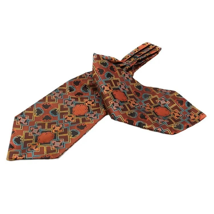 พิมพ์ดอกไม้โพลีเอสเตอร์ Cravat เนคไท Ascot คอ Tie Neckerchief ผ้าพันคอผู้ชายผ้าผูกคอชายเสื้อคออุปกรณ์เสริม