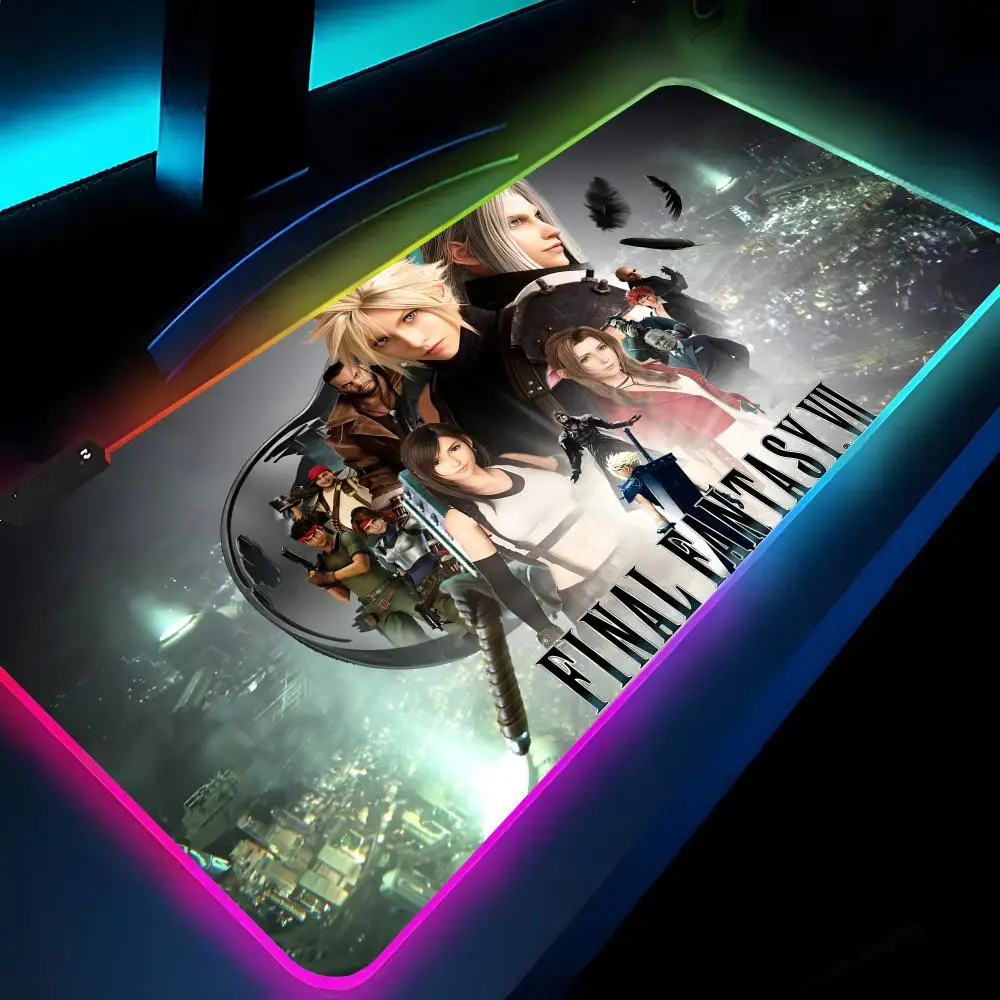 

Final Fantasy Mouse Pad Rgb Xxl Laptop Mat Gaming Mousepad Backlit Keyboard Gamer Girl Table Pads Desk