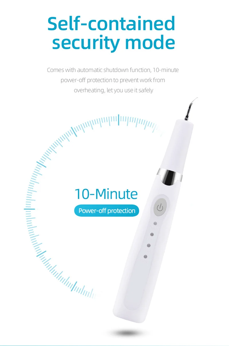 Household Portable Ultrasonic Vibrating Electric Tooth Cleaner Dental Calculus Remover for Intelligent High-frequency Sound Wave