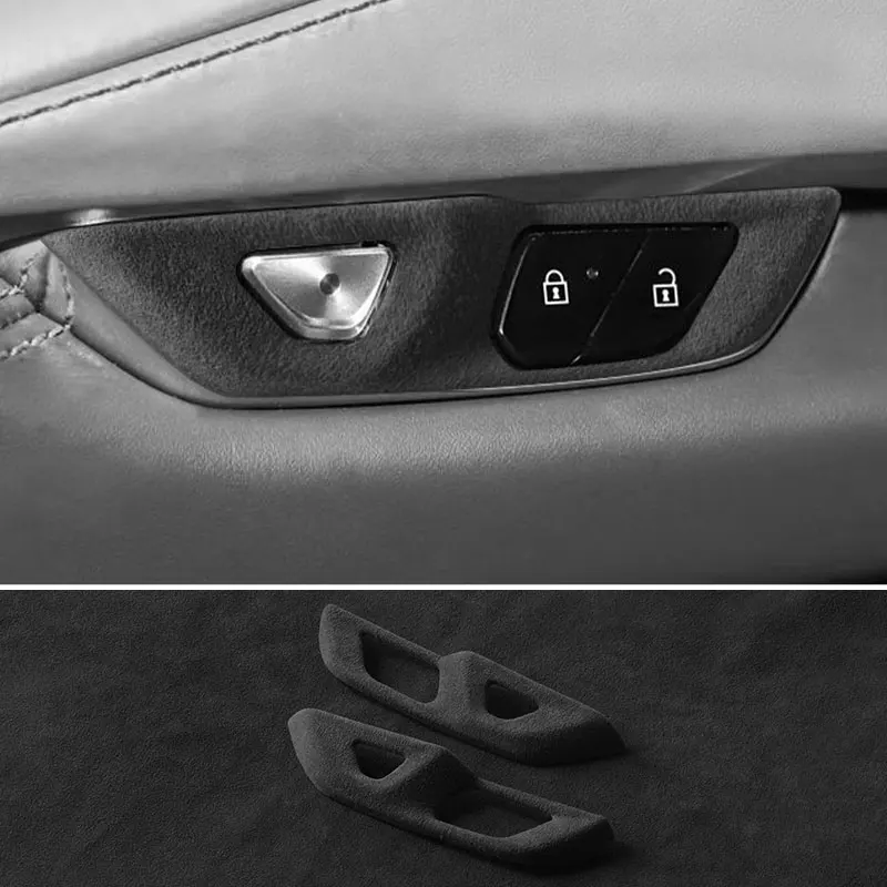 Made of Alcantara For Chevrolet Corvette C8 Door Control Panel Switche Button Boot Cover Trim Sticker Car Interior Accessories view 4