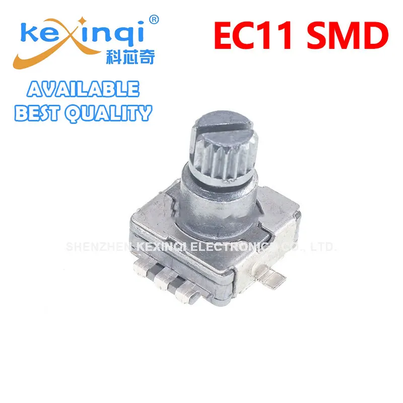 10pcs EC11 SMD Shaft Length 10MM Quincunx Shaft Rotary knob Encoder Coding Digital Potentiometer 5pin With Switch