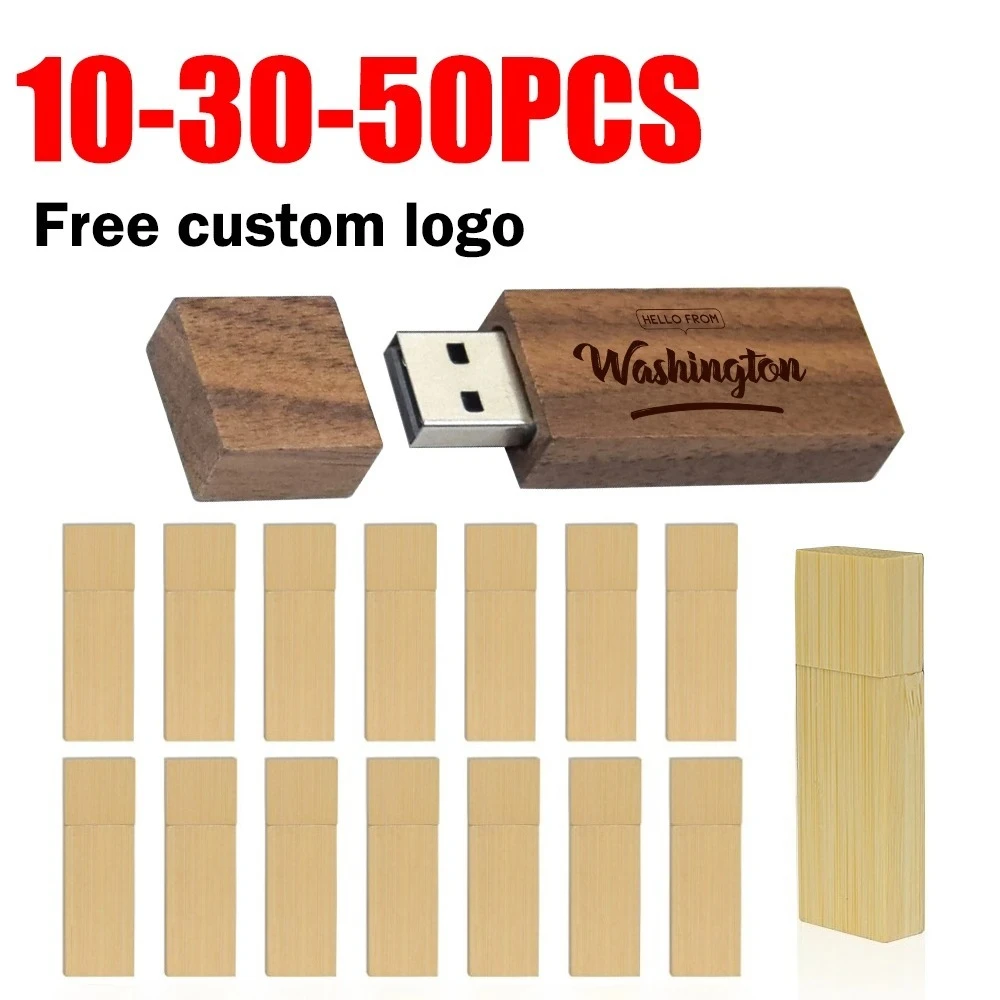 10/30/50 個/ロットカスタムロゴ木製 USB フラッシュドライブペンドライブ 4 ギガバイト 8 ギガバイト 16 ギガバイト 32 ギガバイト 64gSmart ペンドライブスティック写真ビジネスギフト