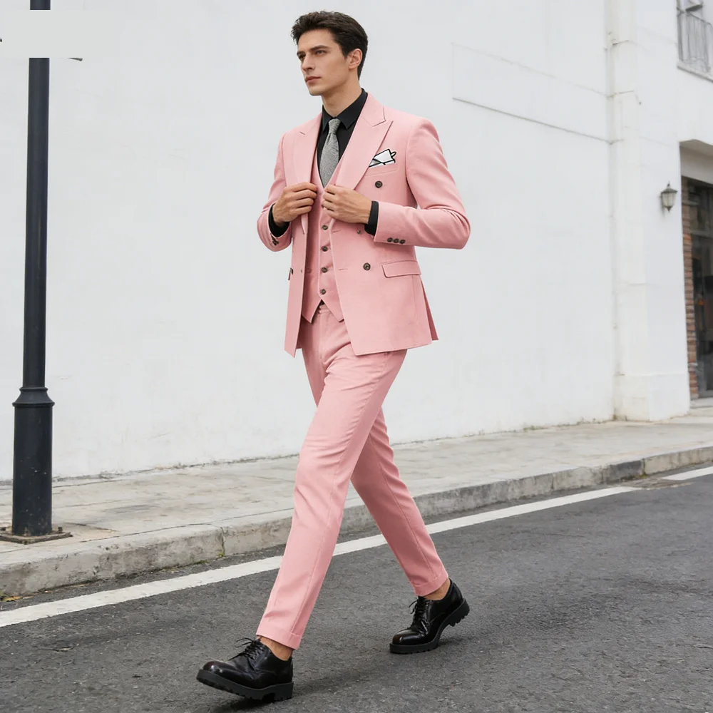 

Мужской белый костюм-тройка с кремовым пиджаком, брюками и жилетом, с регулируемой застежкой на груди, на заказ