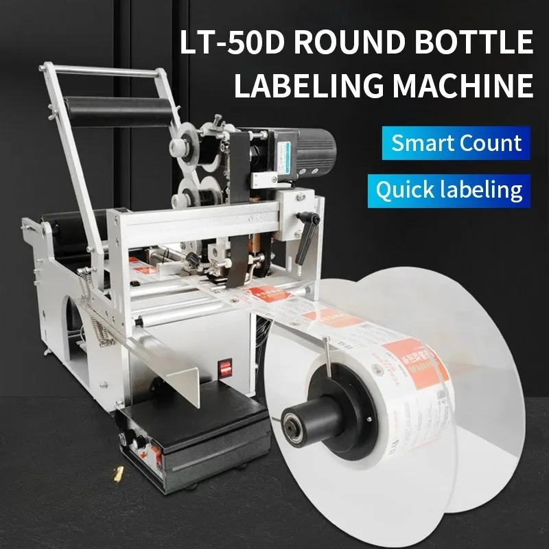 

Semi-Automatic LT-50D Round Plastic Bottle Label Machine Round Bottle Labeling Round Bottle Sticker Equipment