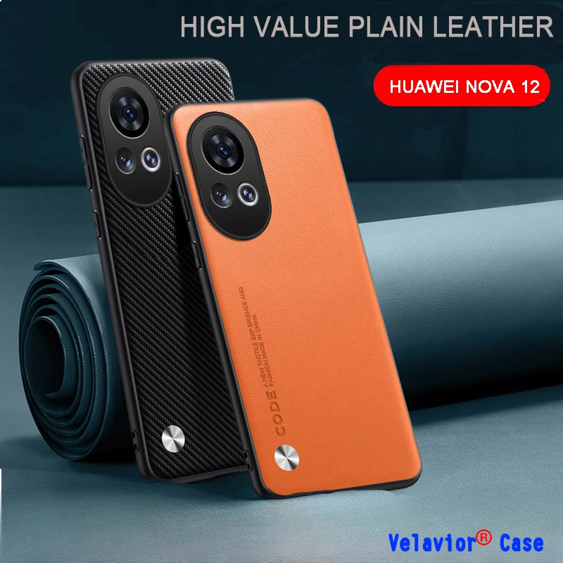 

Case for Huawei Nova 12 Plain Skin Leather Shell Coque for Huawei Nova 12 Pro Shockproof Phone Cover Huawei Nova 12 Fundas