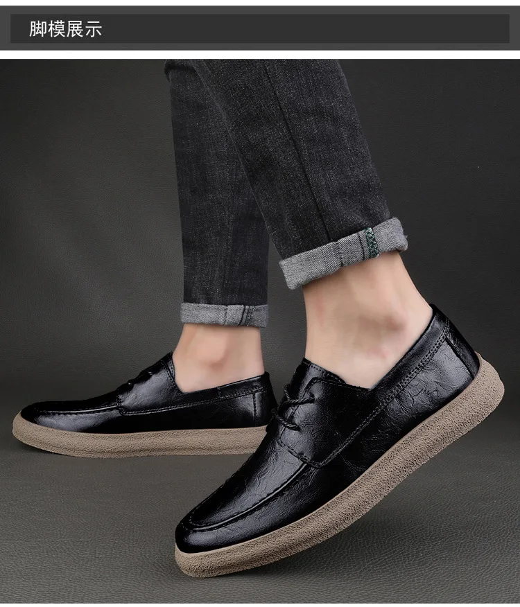 Mens Casual Shoes Genuine Leather Men Formal Business Leather Shoes High Quality Male Casual Shoes Lace Up Shoes Oxfords Flats