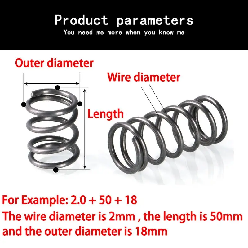 65Mn Compressed Spring Wire Diameter 2.5mm, Outer Diameter 12-29mm Coil Compression Rotor Return Release Spring 2PCS