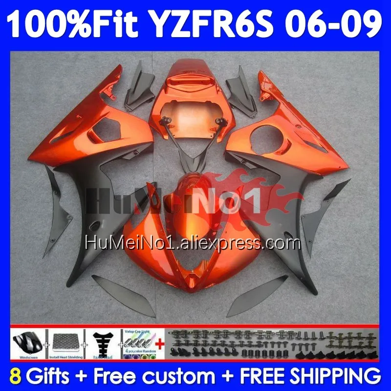 OEM Kit For YAMAHA YZF R6 S YZF R6S 06-09 362No.99 YZF-R6S YZFR6S Hot orange 2006 2007 2008 2009 06 07 08 09 Injection Fairing