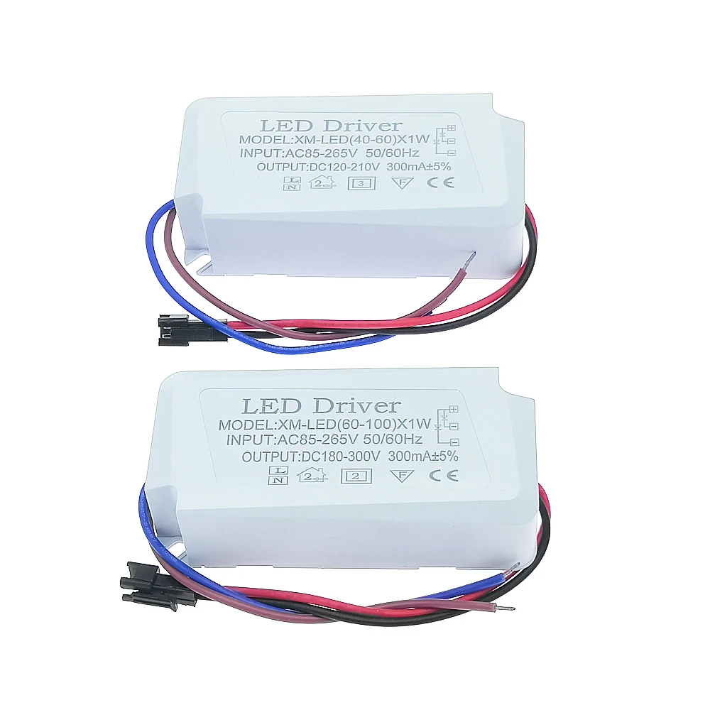 1pcs AC85-265V Power Supply 40-100W 300mA Led Driver 40W 50W 60W 70W 80W 90W 100W Adapter Contant Current Lighting Transformer