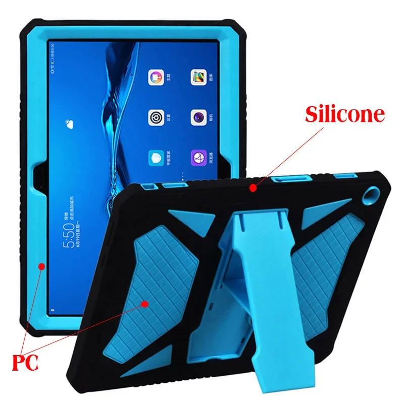 Capa de silicone para medimediapad m3 lite 10, capa resistente à prova de sapatos e suporte para tablet