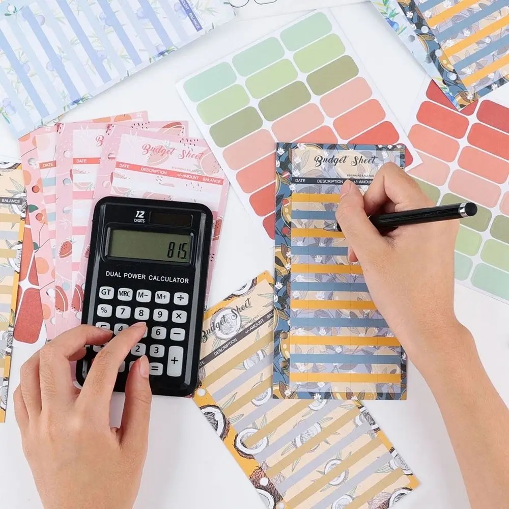 PU A6 Soft Budget Binder Planner 6 Hole Binder Pockets Colorful A6 Handbook Storage Bag Savings Money