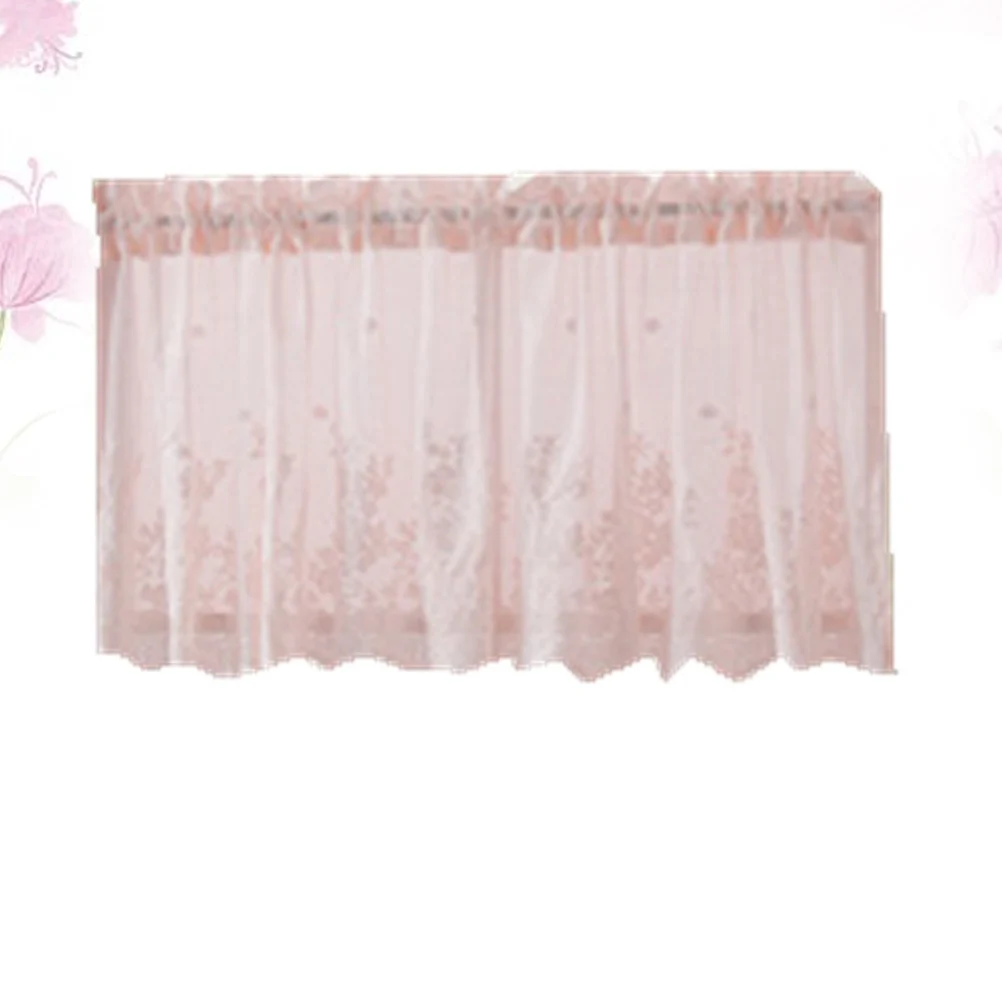 

Lace Curtains Blue Valances for Windows Small Navy Vintage Style Coffee Short Mini Hollow Gauze Sun Protection