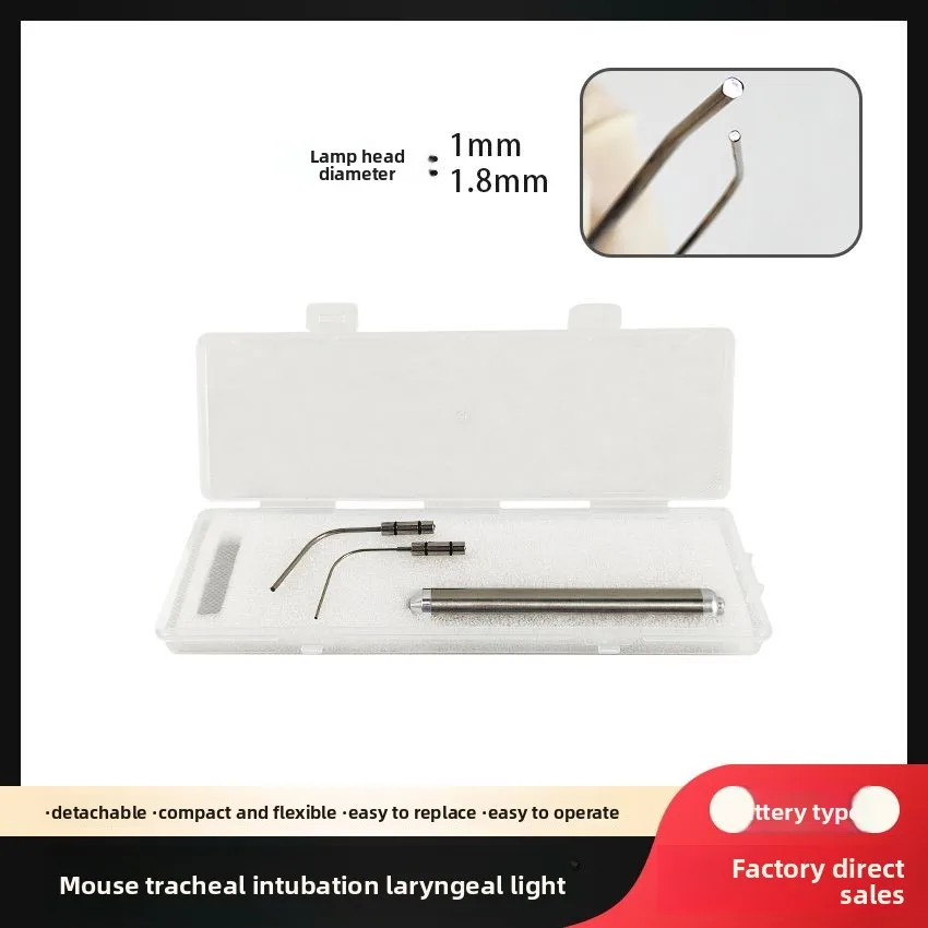 Geräte für Tierlaryngoskopie und -intubation: Laryngoskope, Larynxlichter und Faseroptische Schläuche für die Anästhesie von Ratten und Mäusen – Detail 3