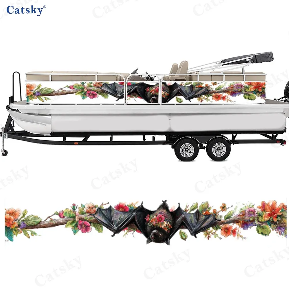 الملونة الأزهار الخفافيش قارب الجسم لاصقة تزيين المواد البلاستيكية قارب ديكور وحماية مميزة الرياضات المائية قارب الديكور