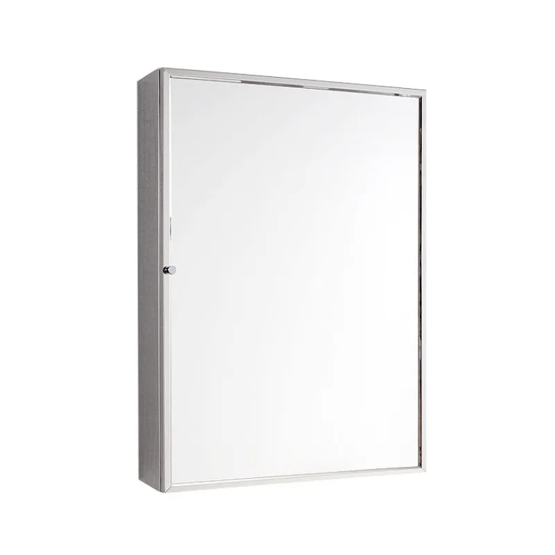 Wall-mounted Stainless Steel Mirror Cabinet, Simple Modern Bathroom Thickened Bathroom Mirror Cabinet