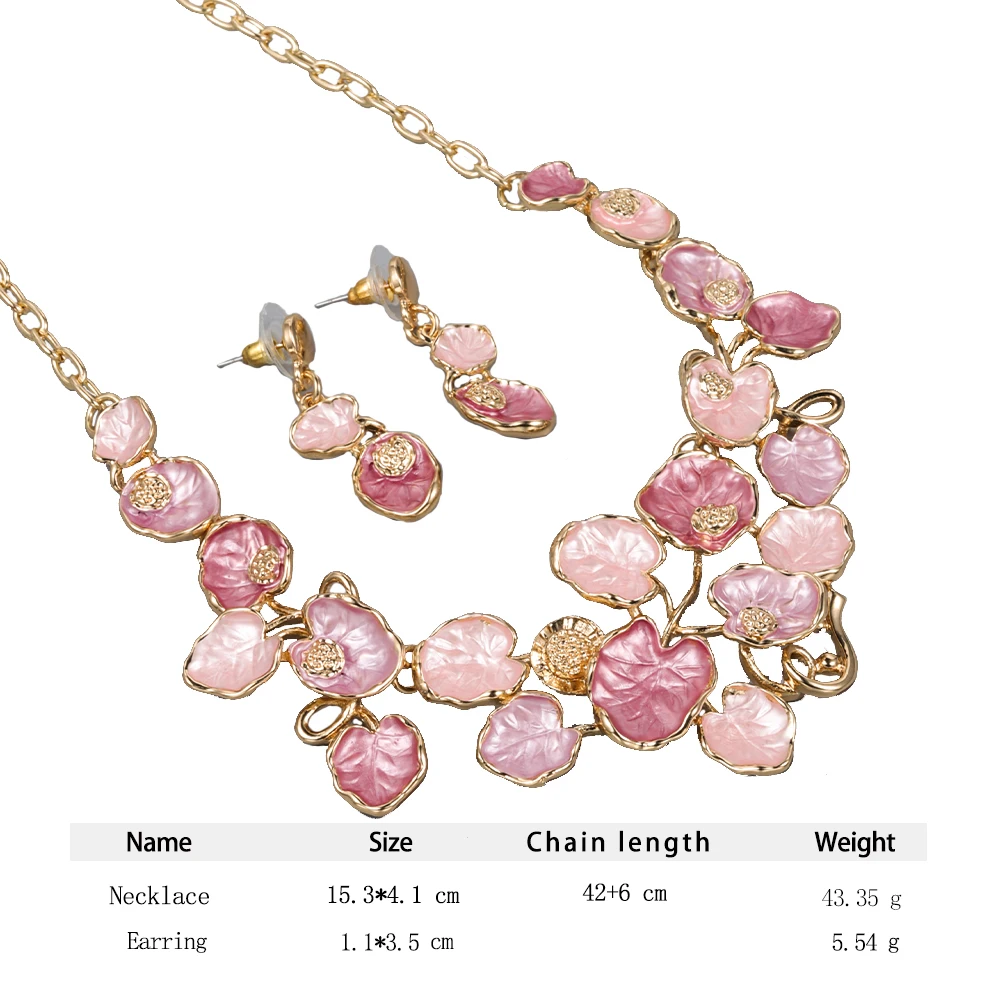 2023 Pink Enamel Leaf Choker Aesthetic Accessories Chains Gift Party Designer Luxury Fashion Pendant Jewelry Necklace for Women