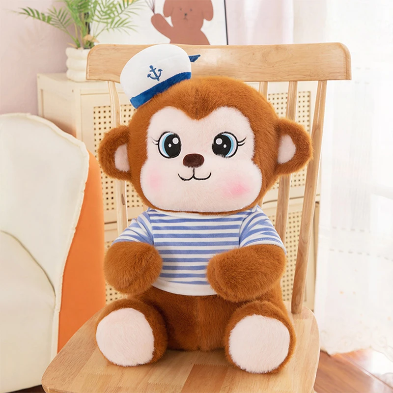 

Kawaii Plush Monkey Stuffed Animal Cute Navy Monkey Doll Kids Birthday Gift for Girls Soft Toy