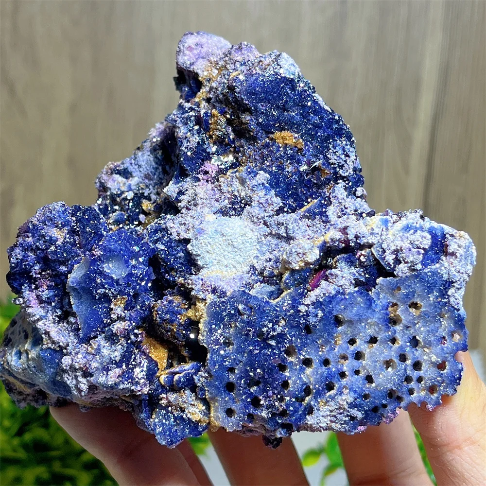 Blue Tourmaline Druzy Crystal Natural Stone Quartz Healing Living Reiki Energy Spiritual Minerals Home Decoration Feng Shui