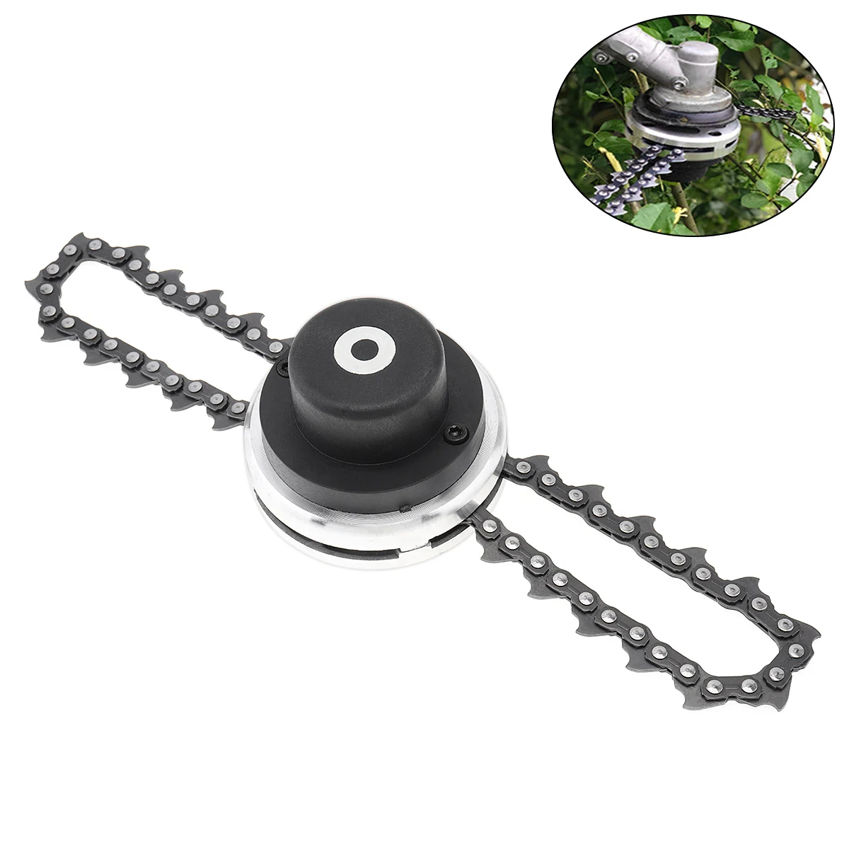 Cabezal de corte con cadenas helicoidales instaladas con cadenas helicoidales instaladas Desbrozadora de acero Cortacésped para jardín/agrícola