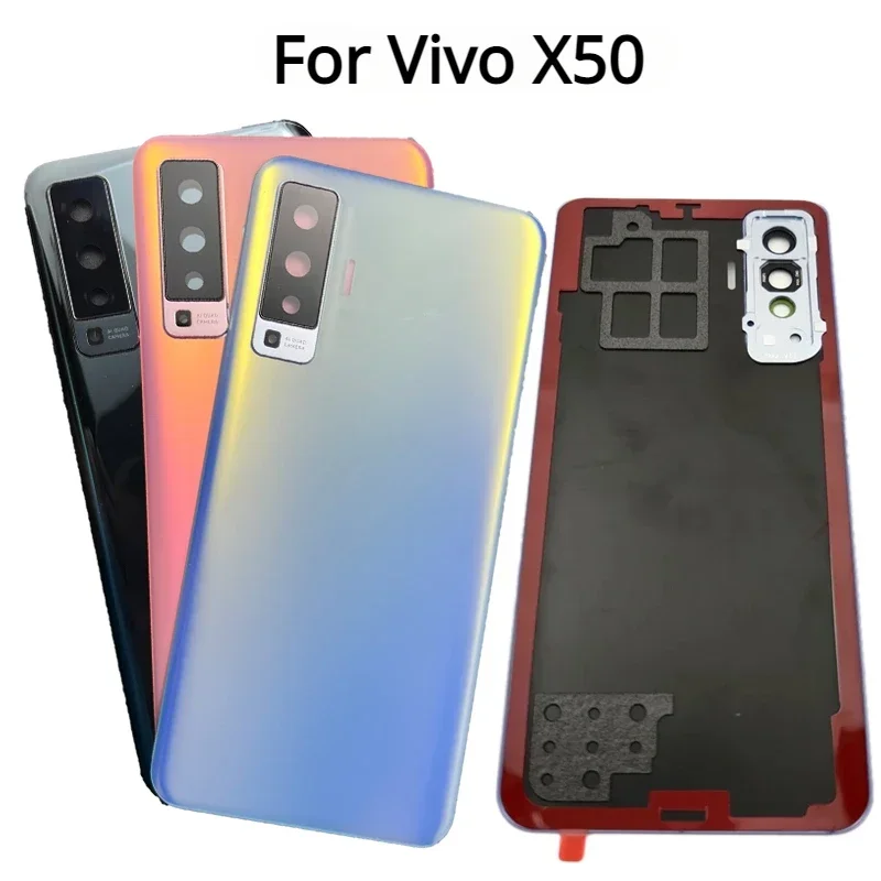 Back Glass For Vivo X50 2004 X50 5G V2001A 2005 Battery Cover Rear Housing Door Back Case with Camera Lens