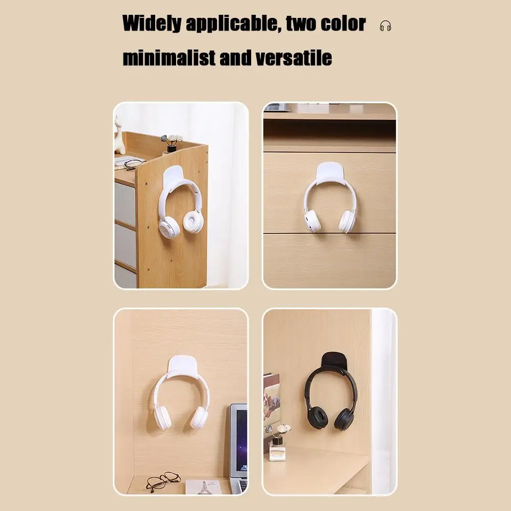 1pc Creative Bluetooth Earphone Storage Hook Dormitory Adhesive Wall Hanging Headset Stand Computer Headphone Display Bracket