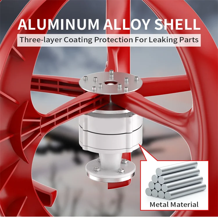 Hot Sell 500w 12V 24V Household Wind Turbine Red Lantern Vertical Axis Wind Turbine Generator Vawt