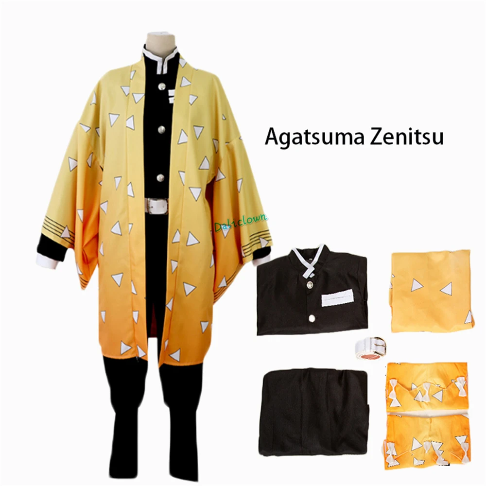 Kostum Cosplay Wanita Anak-anak Kimono Seragam Cosplay Anime Setan Pembunuh Kimetsu No Yeyang Zenitsu Giyu Tanjirou Kamado