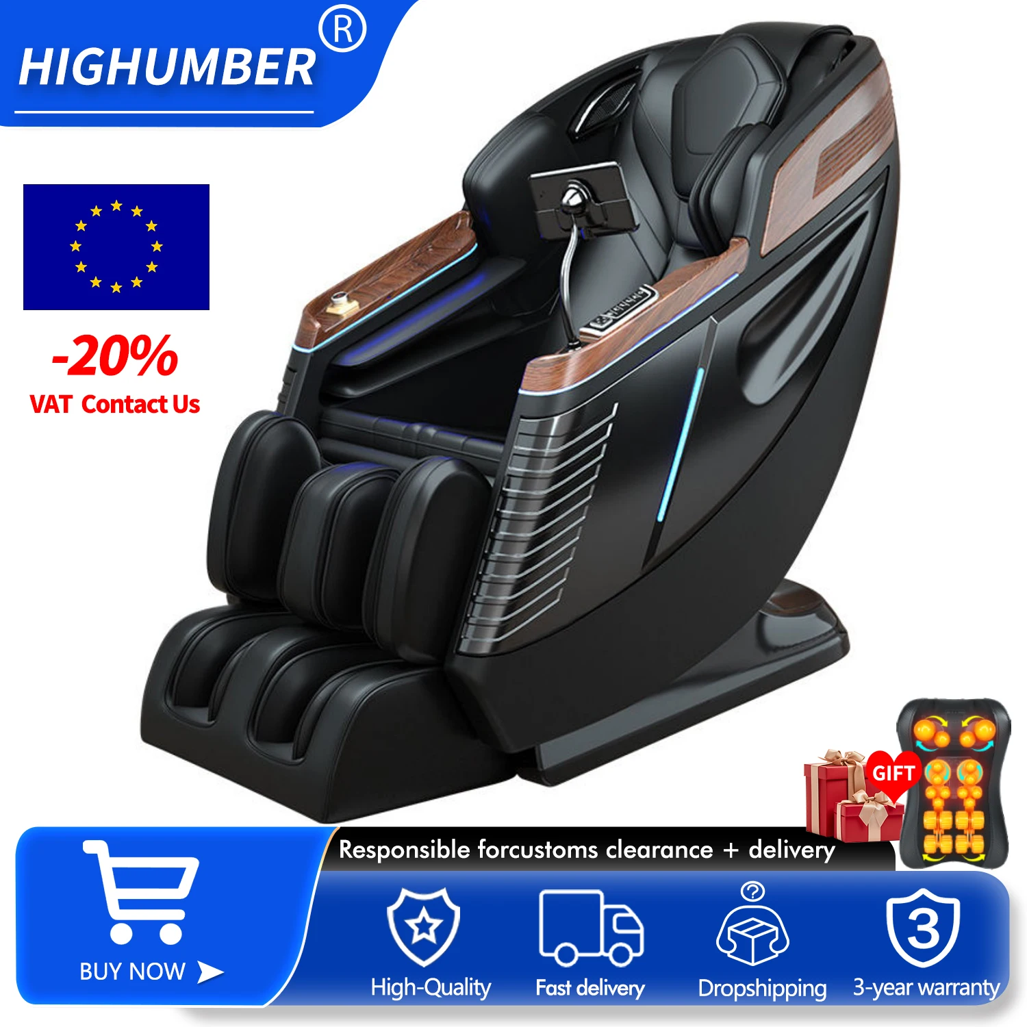 Massage Chair Full Body PU Leather Zero Gravity Massage Chair Heated Kneading Shiatsu 4d massage chair Holiday Gifts Armchair