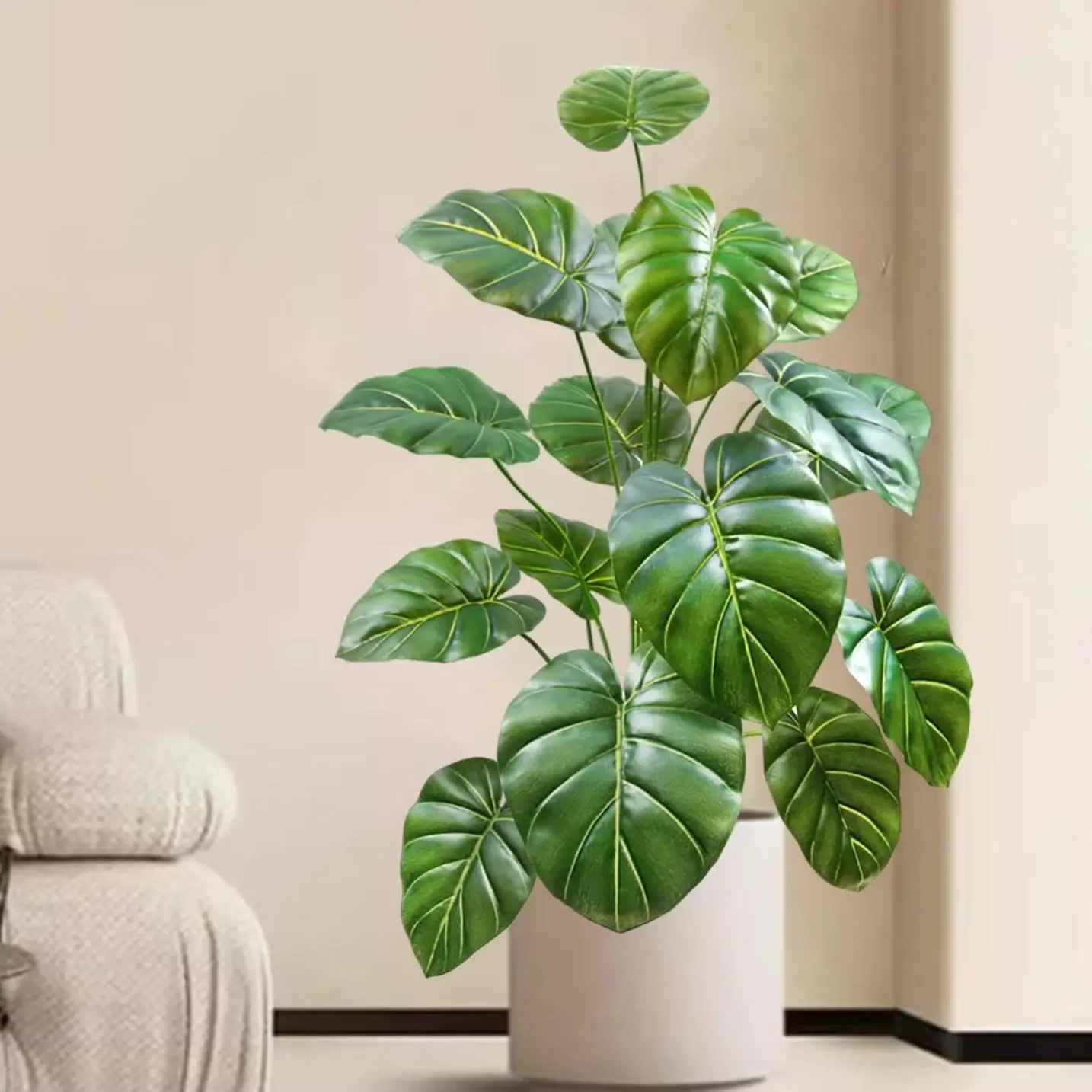 인공 Monstera deliciosa Pothos Alocasia 잎 가짜 식물 장식, 축제 홈 오피스 장식, 100 cm, 39.4 인치