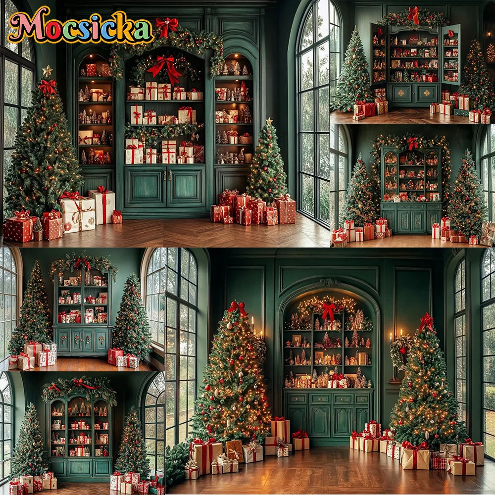 Mocsicka Winter-Fotografie-Hintergrund, Weihnachtsspielzeugladen, Raumdekoration, Familie, Weihnachten, Urlaub, Party, Porträt, Fotostudio-Requisite