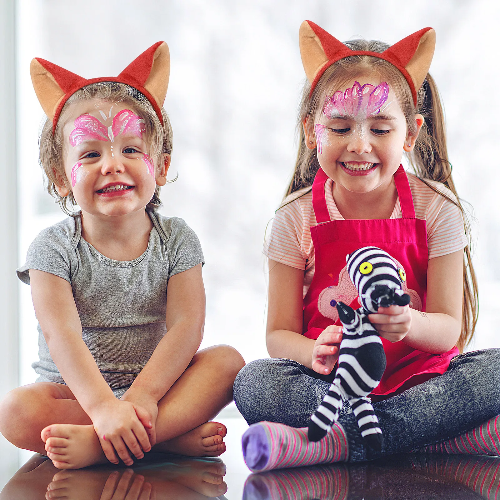 

4Pcs Fox Ear Headband Cute Cartoon Animal Hair Hoop for Halloween Party Costume Carnival Decoration Accessory Party Hair Hoop