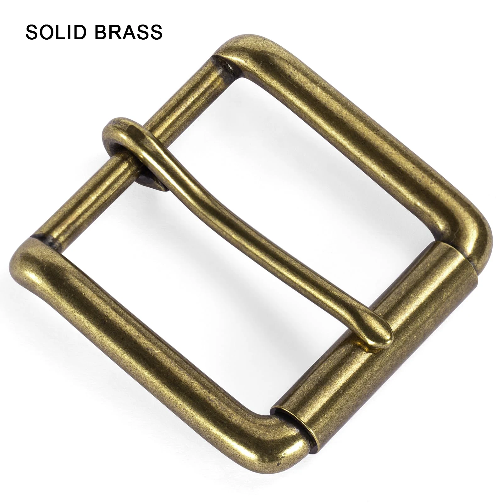 Hebillas de Metal de latón macizo para hombre, hebilla de rodillo para cinturón, pantalones vaqueros, cinturones individuales, cierre de cabeza, manualidades de alta resistencia, 40mm, 1 ud.