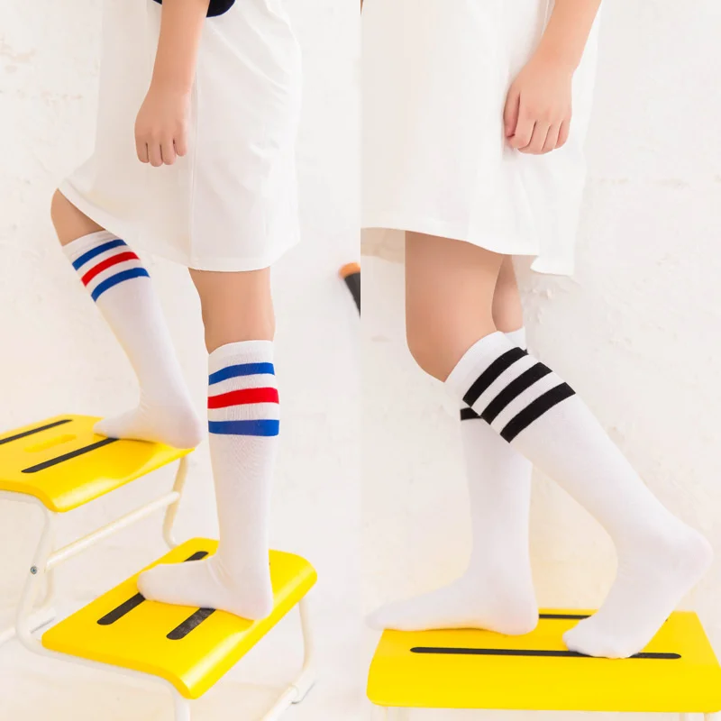 Mädchen kawaii Schule Knies trümpfe niedlich gestreifte Strümpfe Kinder Student Kinder Kleinkind Kleinkind weißer Junge über knielange Socken – Detail 3
