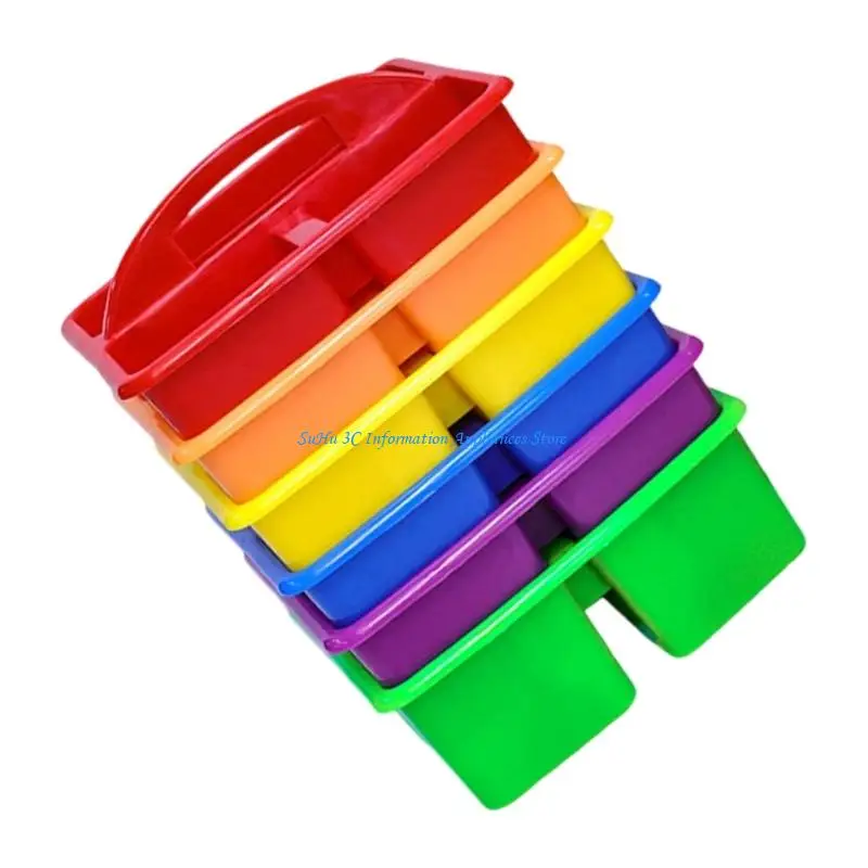 

J0MB 6pcs Спартабельная корзина для хранения с ручкой Art Supplies Bin Bin