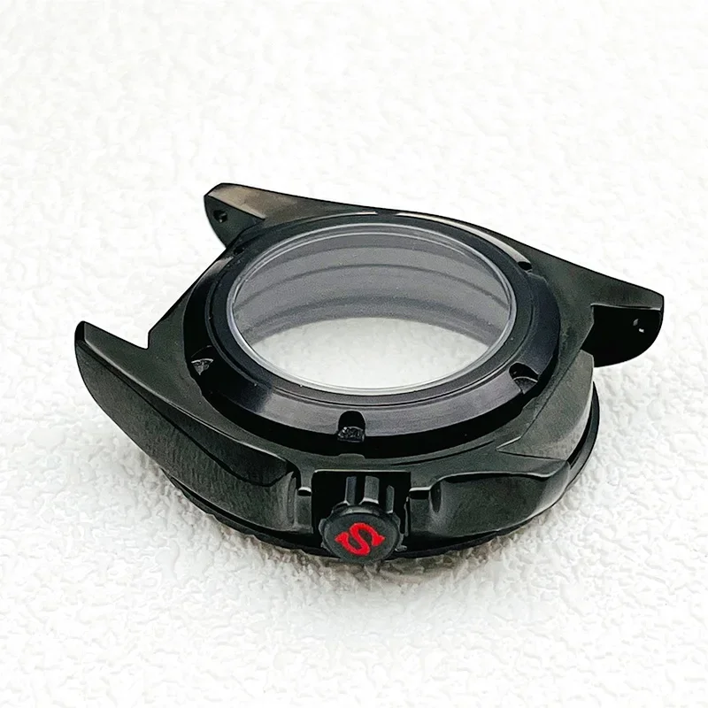 42mm SKX007 Watch Case Black Seiko SRPD Watch Case Transparent Back Cover Men Diving Watch Cases Fit NH35 NH36 Watch Movement