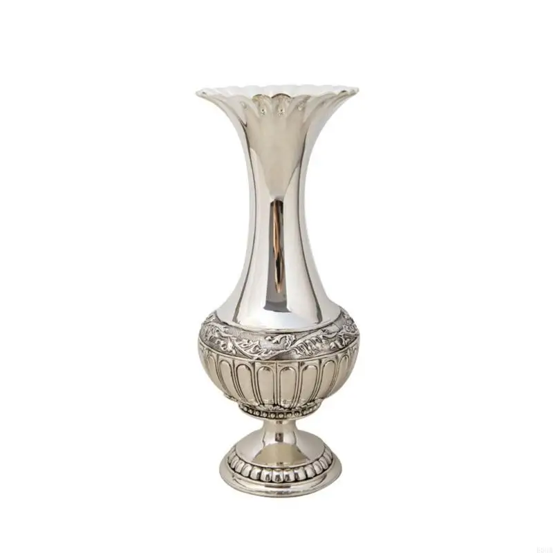 Geometric Embossed Metal Vases Scandinavian Design Artistic Decors For Flower Arrangements Minimalists Interior Styling 