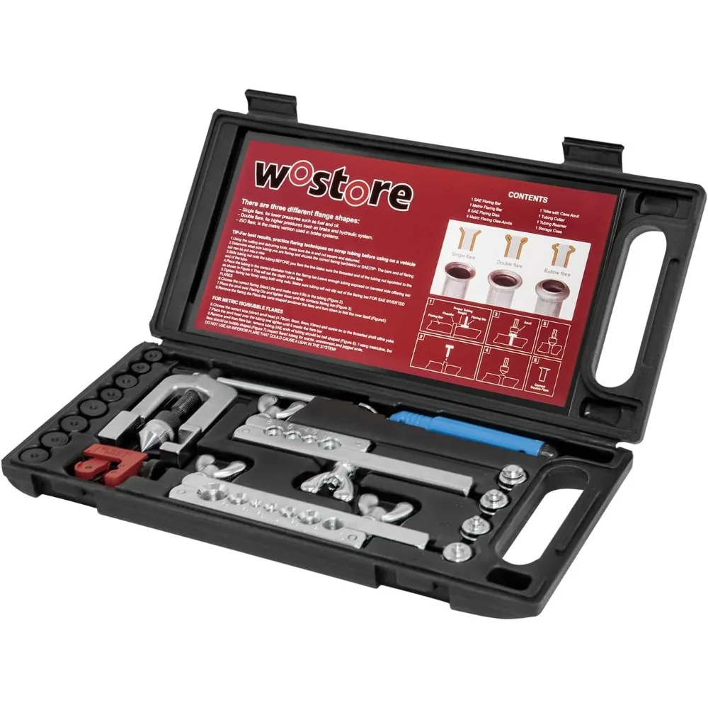 

Профессиональный комплект распределительной магистрали тормозной магистрали для одинарных и двойных раструбов с труборезом и разверткой для труб