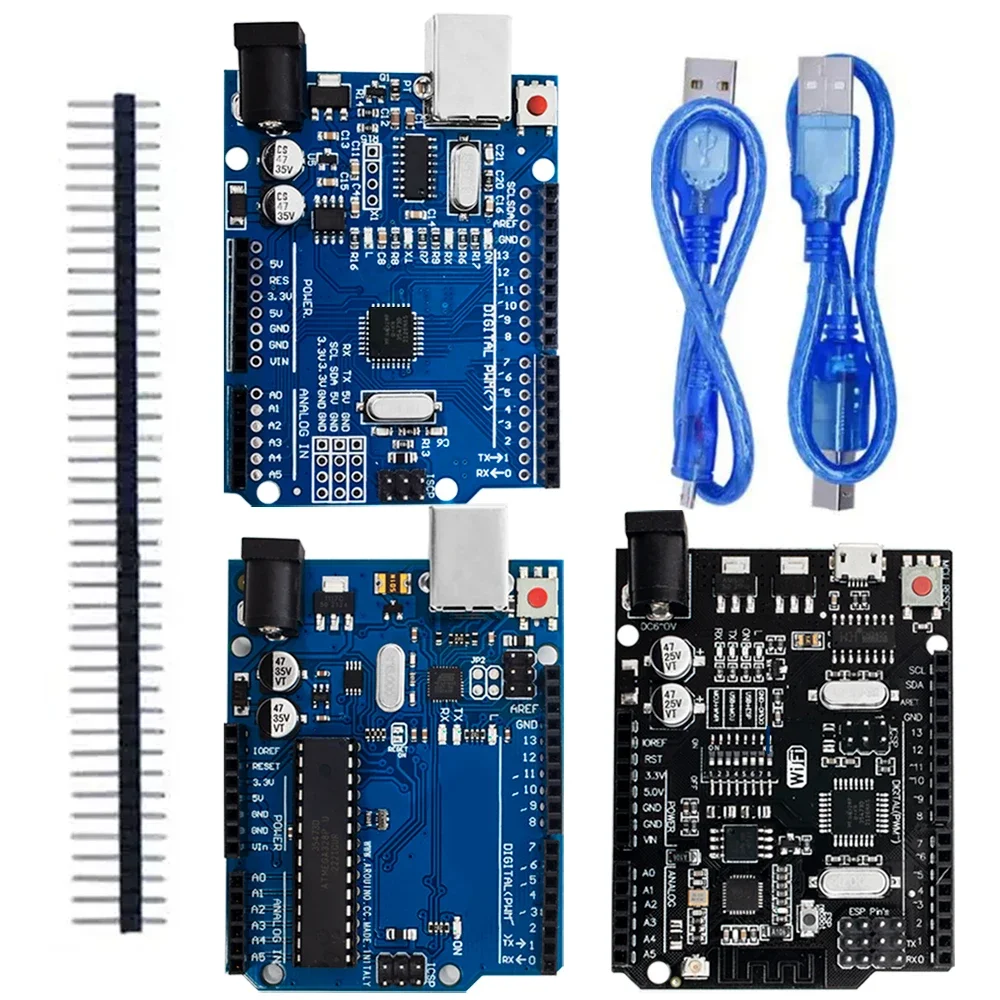 UNO R3 Official Box ATMEGA16U2 / UNO+WiFi R3 Original ATMEGA328P Chip CH340G For Arduino UNO R3 Development Board WeMos ESP8266