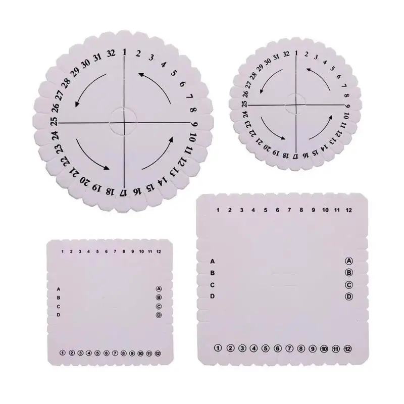 4 Stück Flecht-Scheiben, runde und quadratische Kumihimo-Perlen-Scheiben, Flecht-Platten, DIY-Armband-Webplatte – Detail 4