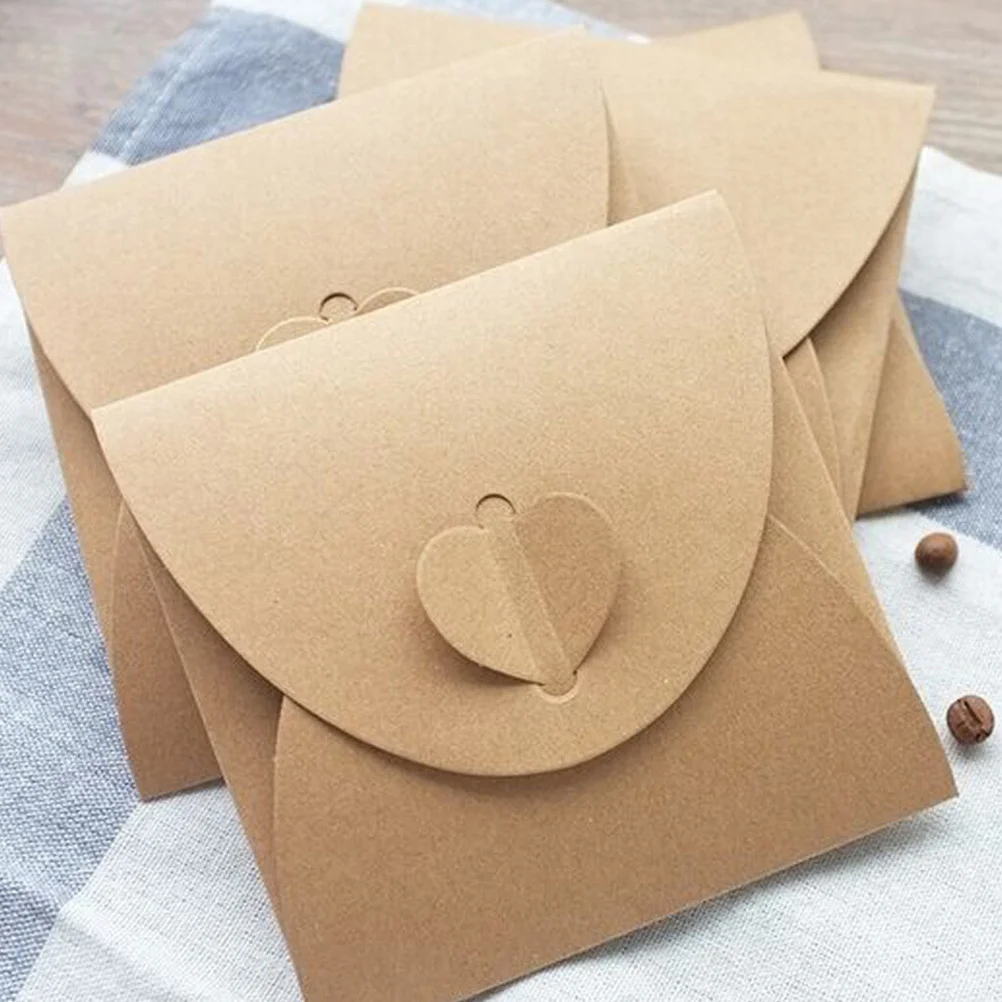 

jojofuny 50pcs Kraft CD Paper Sleeves Greeting Card Envelopes Blank DVD Covers Business Mailer Bracket