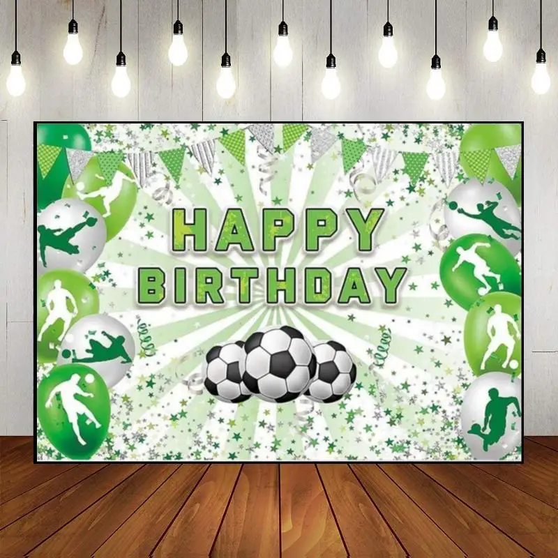 Soccer Football Field Sports Decoration Background Photography Backdrops Game Custom Birthday Backdrop Party Photo Goal Shoot