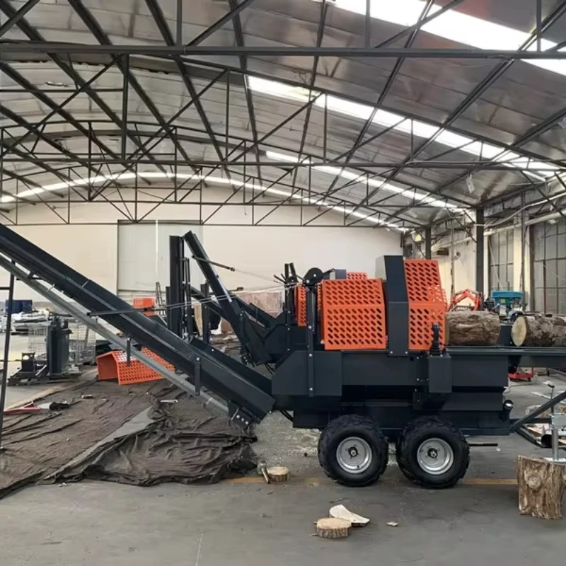 Smooth Pipeline Oil Proof Hydraulic Wood Splitter Firewood Splitting Machine Avoid Stain On Working Raw Wood Logs