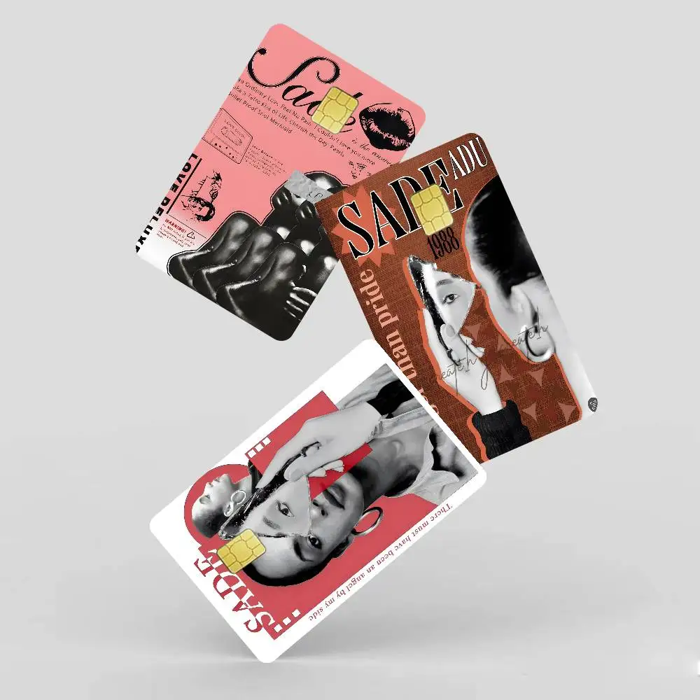 ملصقات جلدية لبطاقة الائتمان من Band S-Sade Adu Singer بدون بقايا لاصقة مقاومة للماء لبطاقة الائتمان VISA وبطاقة الوصول إلى مترو الأنفاق