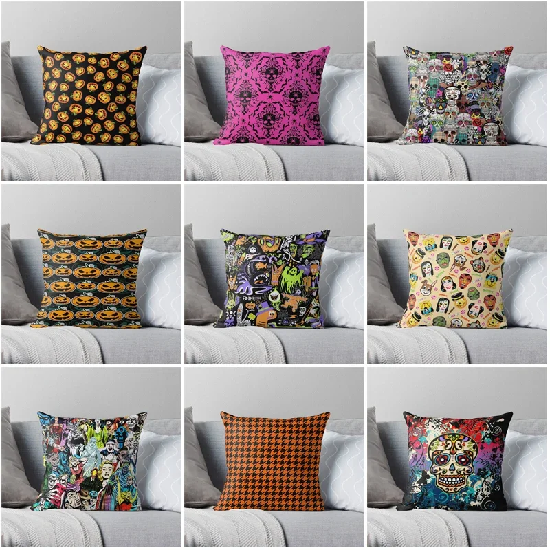 Skeleton Decorative Home pillow case Cushion covers Modern Living Room sofa House bed halloween pumpkin 45*45 fall 60*60 fear