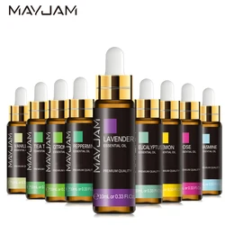 MAYJAM 10ML Pure Natural Essential Oil for Aromatherapy Diffuser Lavender Jasmine Eucalyptus Vanilla Mint Sandalwood Scents